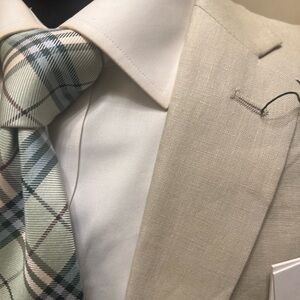 NWT Calvin Klein 100% Linen Suit Separates Sport Coat Mens Cream Blazer 38R